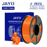 JAYO PETG/PETG Clear 3D Printer Filament 1.75 ±0.02mm 1.1kg/roll High Toughness Neatly Wound Filament Fit Most FDM Printer
