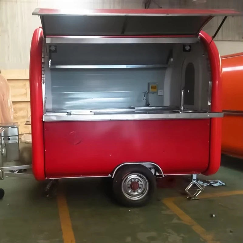 Commercial Multi-Functional Food Trailer Truck for Sale - Convertible BBQ Coffee Ice Cream Setup Galvanized Steel