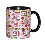 Pink Doctor Nurse Coffee Mugs DIY Customized Enfermera En Apuros Ceramic Milk Tea Mug Cup