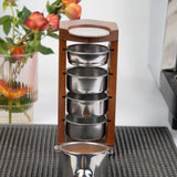 Coffee Powder Bowl Storage Shelf Wooden Coffee Filter Basket Display Stand 51mm/54mm Filter Basket Storage Display Rack