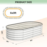 2-Pack Oval Galvanized Steel Raised Garden Bed Open Base Safety Edge Metal Planter Box Raised Beds for Vegetables Flowers Herbs