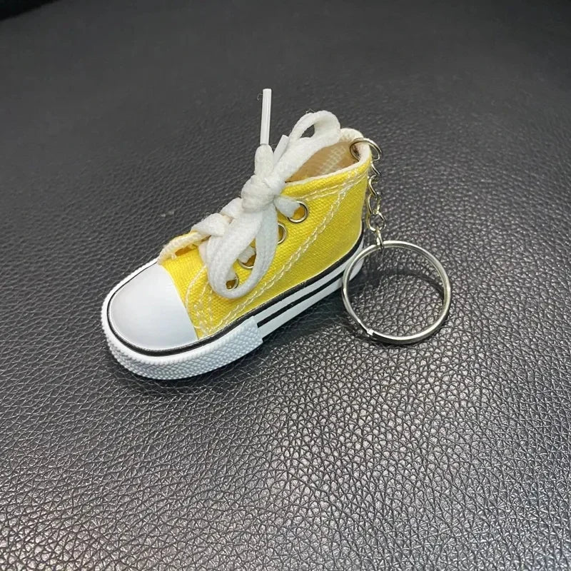 3D Canvas Sneaker Tennis Shoe Keychain Blue Pink Black White Sports Shoes Keyring Bag Ornaments Car Trinket Keyring Accessories