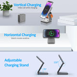 3 In 1 Foldable Magnetic Wireless Charger Stand For iPhone 16 15 14 13 Pro/Max/Plus AirPods 3/2 Station Dock Fast Charger Holder