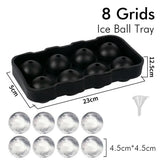 Ice Cube Tray Silicone Ice Ball Freezer Mold Square Ice Cube Maker with Lid 4/6/8 Grids for Whiskey Cocktail Coffee Accessories