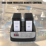 SucceBuy Wireless Restaurant Buzzer Pager 16 Coasters Paging Guest Calling System for Coffee Dessert Burger Shop Food Truck