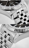 ADDIESDIVE AD2073 Men's Business Watch Sapphire Glass Stainless Steel Quartz Wristwatches Gradient Red Dial Watches Reloj Hombre