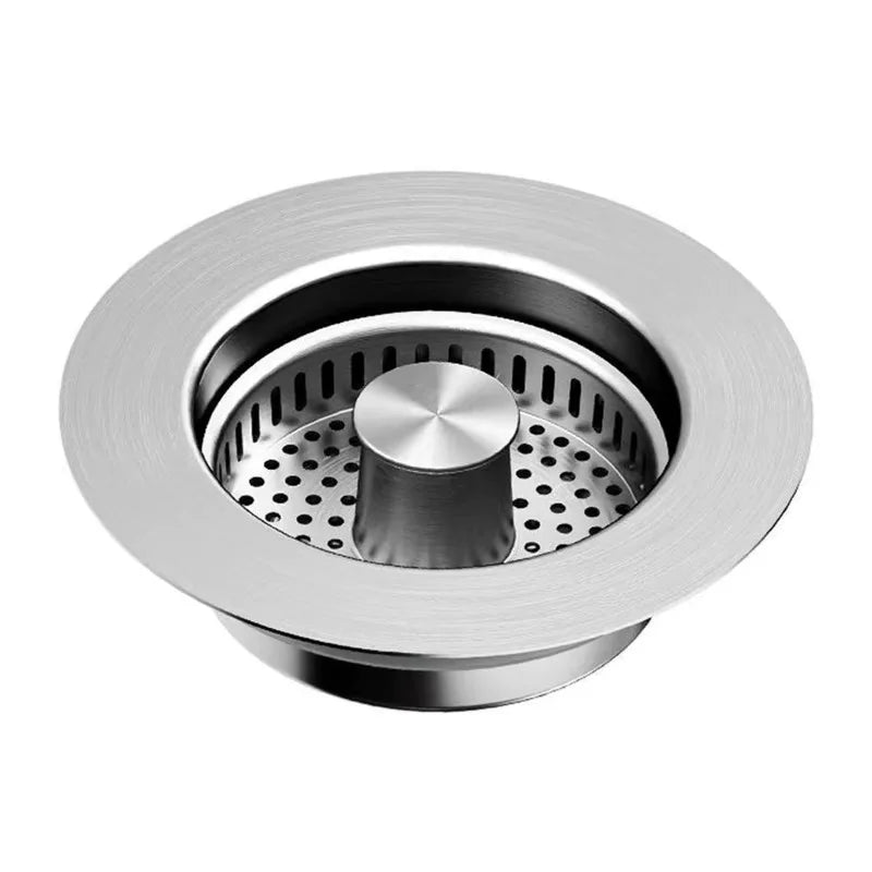 3 in 1 Kitchen Sink Drain Strainer,Universal Stainless Steel Kitchen Sink Stopper, Pop Up Anti-Clogging for 3-1/2 Inch US Standa