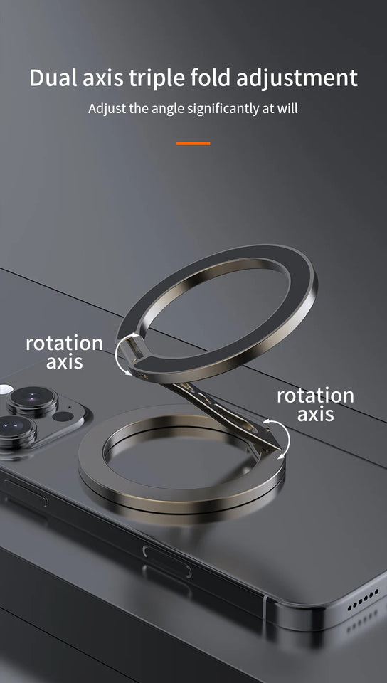 Double Sided Magnetic Phone Ring Holder Kickstand Magnet Grip for MagSafe For iPhone 16 15 14 Android Gym Car Holder Phone Stand