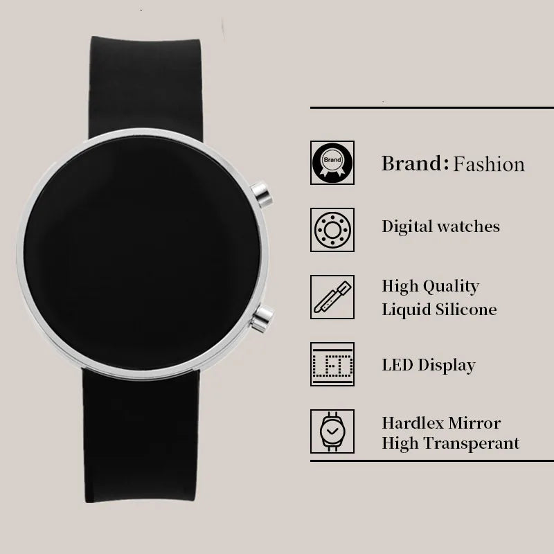 Fashion Women Digital Wrist Watches Simple Round Dial Led Watch for Woman Casual Sport Ladies Electronic Clock reloj digital
