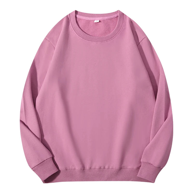 Autumn O-Neck Cotton Women's Sweatshirt Hoodies Basic Loose Casual Women Pullover Solid Sweatshirt Ladies Tops Factory Wholesale