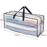 Large Capacity Closet Storage Bag; Sealed with Double Zipper, Transparent and Waterproof.