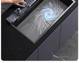 304 Stainless Steel Kitchen Sink, Large Single Sink, Thickened Whale Relief, Digital Display, Washbasin, Washbasin