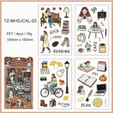 JIANWU Good Collection Book Series Vintage Life Character Landscape Material Collage PET Sticker Creative DIY Journal Stationery