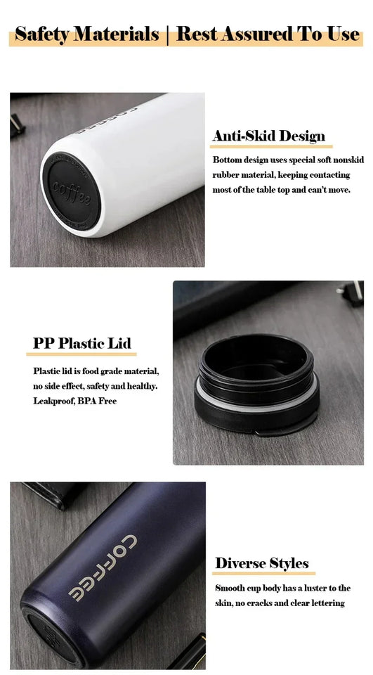 400ML Stainless Steel Coffee Thermos Leakproof Car Vacuum Flasks Thermal Coffee Mug Portable Travel Portable Insulated Bottle