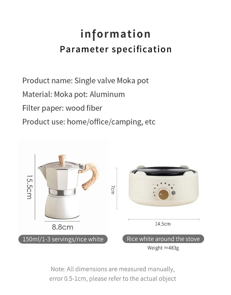 Bincoo Coffee Moka pot Classic Italian Espresso Maker Extraction Hand Brewing coffee Pot Barista Coffee Machine Coffee Utensil