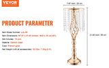 VEVOR Tall Crystal Wedding Flower Stand Metal Wedding Centerpiece Vase Gold Flower Holders Floral Display Rack for Wedding