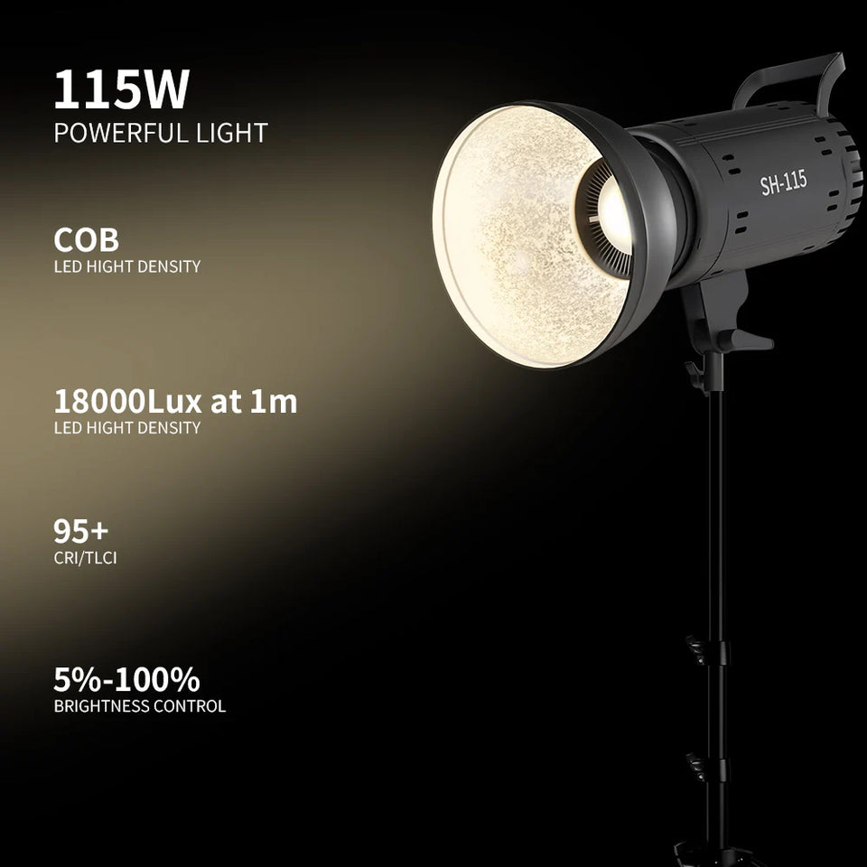 SH 115/135W LED COB Video Light Photography Lamp With Tripod Softbox Remote Control Video Light For Skit Video Photography