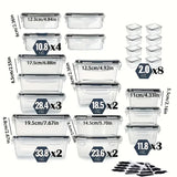 48-Piece Leakproof Food Storage Containers Set, BPA-Free, Stackable Meal Prep, Easy-Snap Lids, Includes Labels & Marker