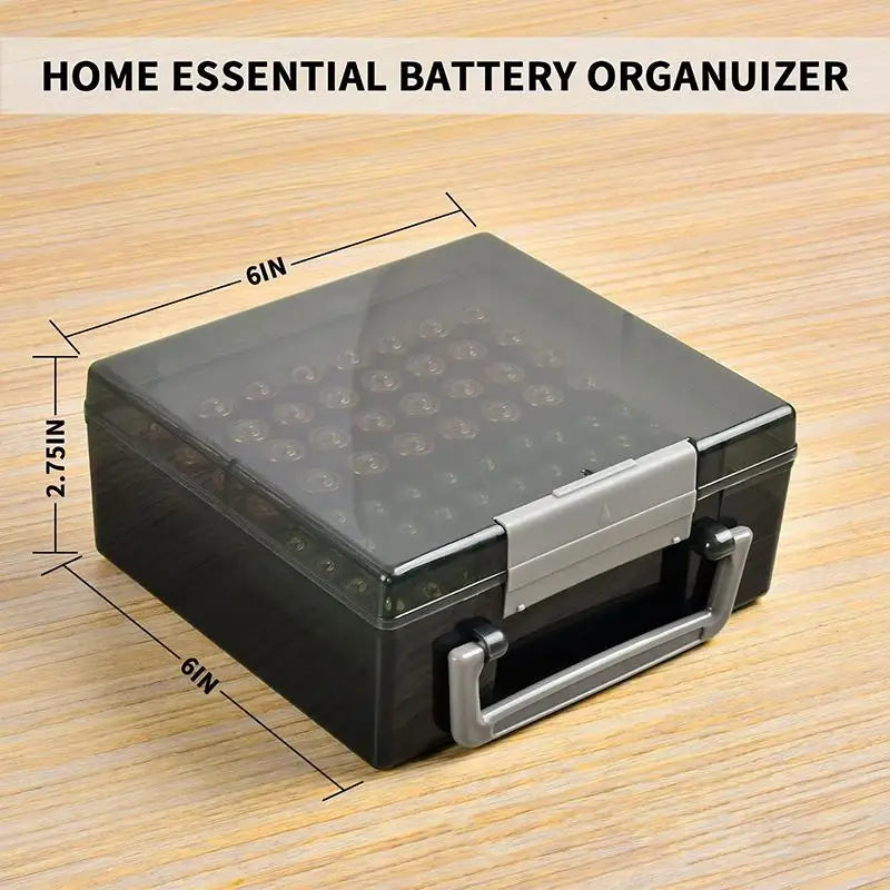 Battery Organizer Holder -Holds 72 AA AAA Batteries Battery Box Case Garage Container Home Drawer Organization Dispenser Holder