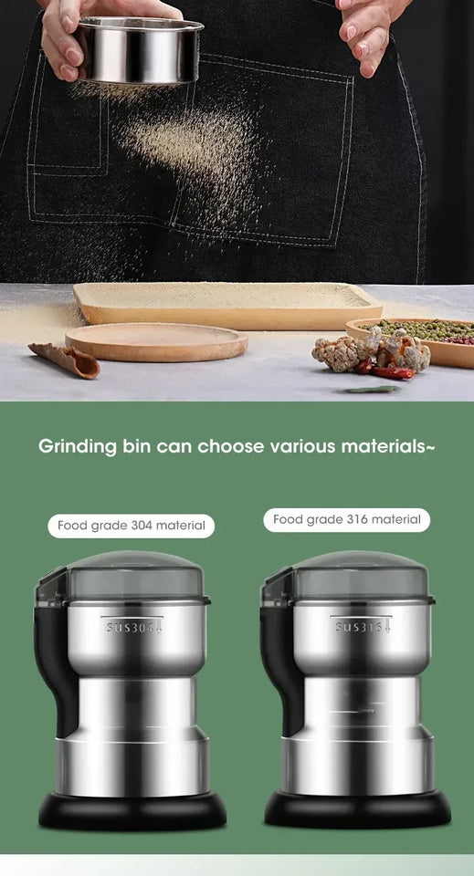 Stainless Electric Grinder 4Blades Fast Grinding Multifunction Smash Machine Household Coffee Beans Rice Mill Grinder 200W/400W
