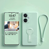 Luxury Phone Case For Oneplus Nord CE 3 Lite NordCE3 NordN30 Liquid Silicone Case Shockproof Soft Cover With Holder Sreen Film