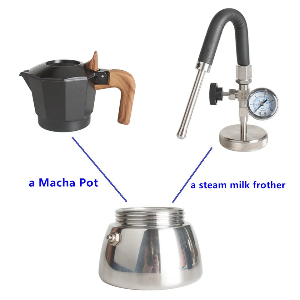 capsulone 2 ways use steam milk foam pot Moka Pot milk frother for coffee milk Latte art color black