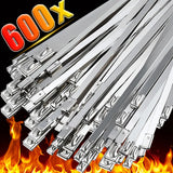 Metal Cable Ties Stainless Steel Self Locking Fastening Rings Heavy Duty Cables Tie Strap Exhaust Wrap Organizer For Home Office