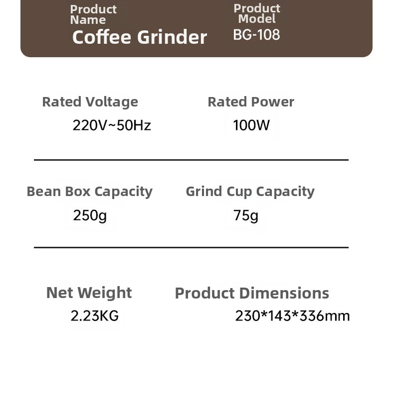 Touchscreen Electric Coffee Grinder - Automatic Commercial & Home Use, Stainless Steel Burr Mill with Dose Control, LCD Display