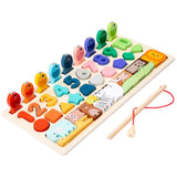 Montessori Wooden Toys Kids Busy Board Shape & Number Matching Digital Shape Educational Toys For Children Gifts