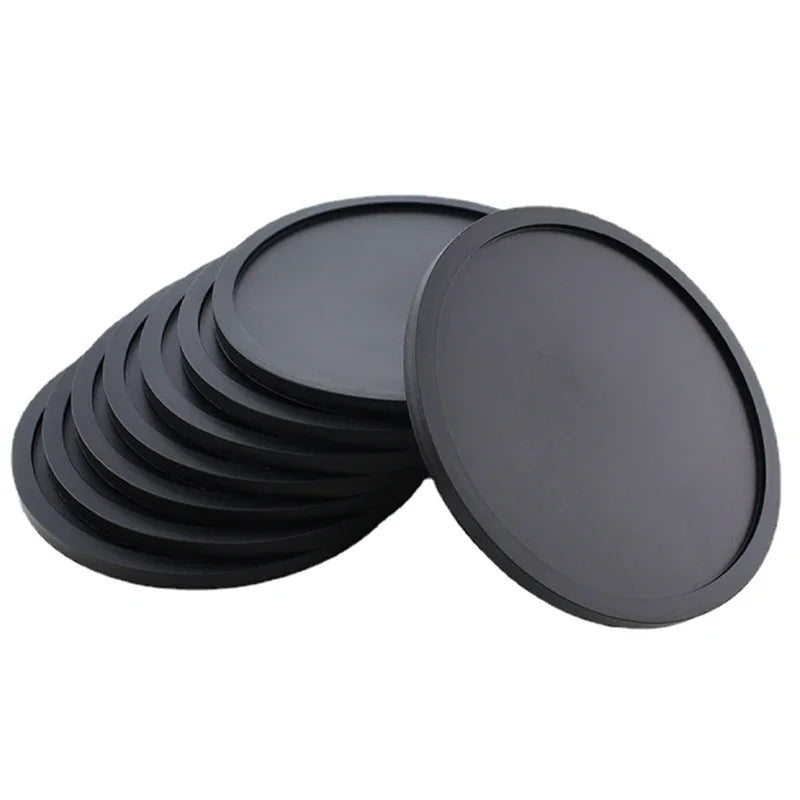6Pcs 10cm Silicone Coasters Round Heat Resistant Rubber Tea Cup Mat Drink Coffee Mug Glass Beverage Holder Pad Decor Table Mat