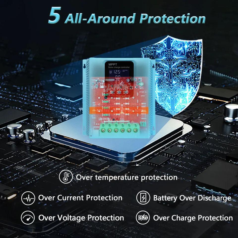 Y&H MPPT 60A 80A 100A Solar Charge Controller 12V 24V 36V 48V LCD Display Solar Panel Battery Intelligent Regulator
