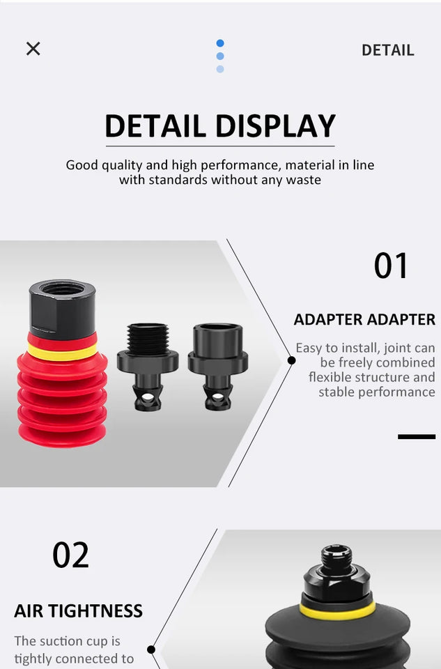 10PCS JXD PIAB Type BL20/30/40/50mm Vacuum Sucker 5-Layer Silicone Suction Cup for Irregular Soft Bag Packaging Robot Component