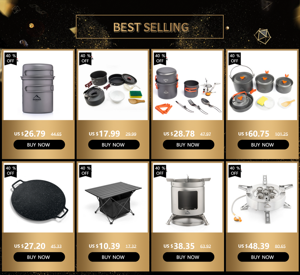 Widesea Ultralight Camping Cooking Utensils Outdoor Tableware Pot Set Hiking Picnic Travel Tourist Dishes Supplies Equipment