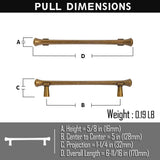Goo-Ki Antique Brass Stainless Steel Cabinet Handles T Bar Knobs Modern Drawer Pulls for Kitchen Cabinet Hardware for Bedroom