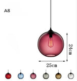 Modern Restaurant Chandelier Light Blown Colorful Glass  Lampshade Glass Ceiling Hanging Lamps Living Room Coffee Room Office