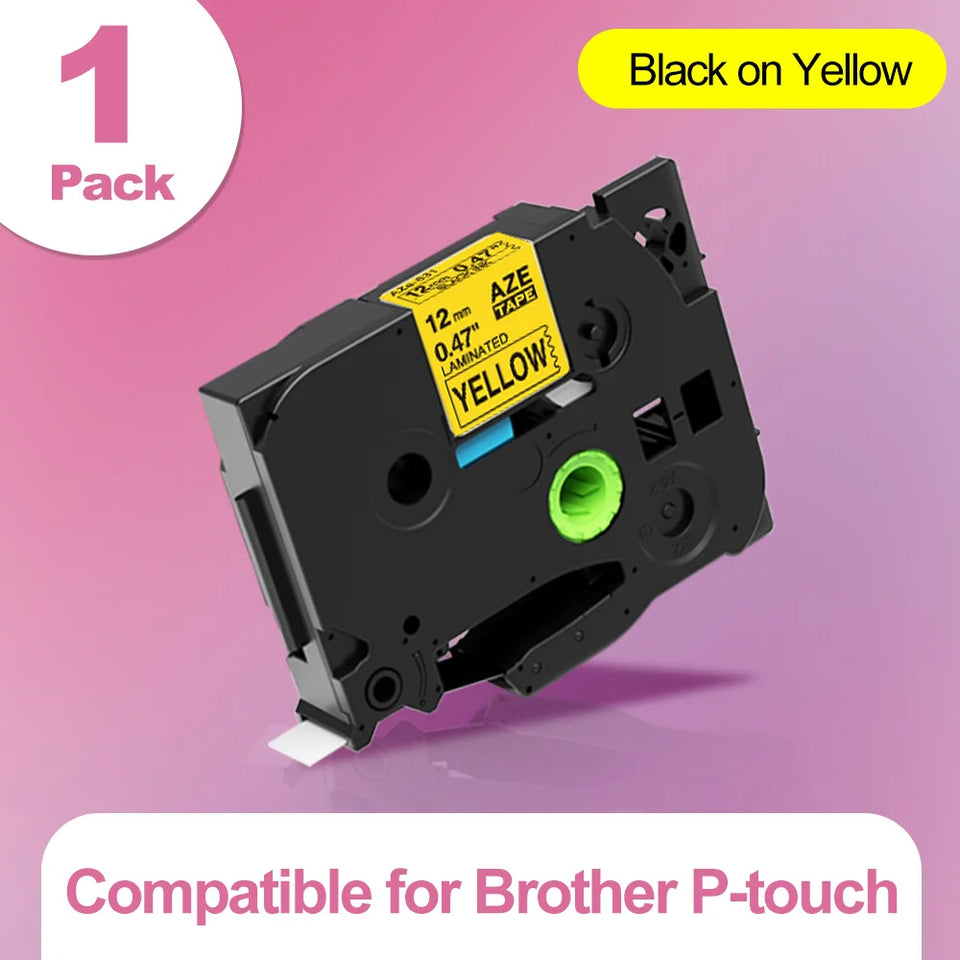 Markdomain 1PK 6mm/9mm/12mm 231 Label Tape Compatible for Brother P-Touch Label Maker for TZ TZE 131 231 431 531 631 731 Ribbon