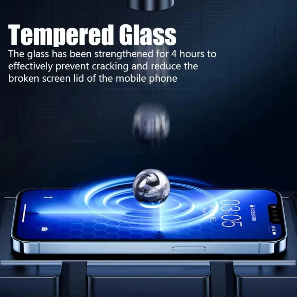 4Pcs Tempered Glass For IPhone 16 15 14 13 12 11 Pro Max Stg Screen Protector For IPhone 12 13 Mini 16E High Definition Glass