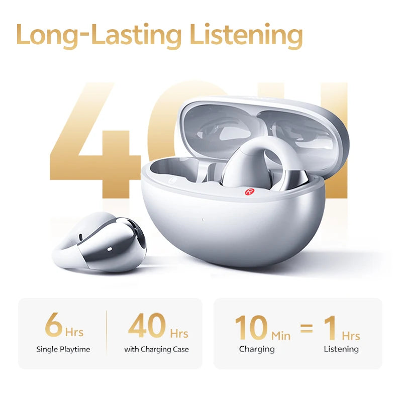 QCY T33S Open Ear Earbuds Crossky C30S Ultra-Comfort Clip On Ear Buds Wireless Bluetooth 6.0 LDAC Hi-Res Audio 40H Earphones