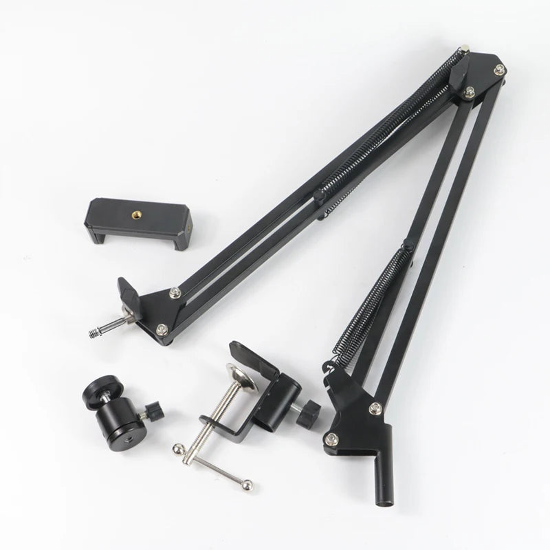 Desktop Phone Stand for Mobile Telephone Video Shooting Overhead Smartphone Mount for Cellphone Table Bracket for Vlog Recording