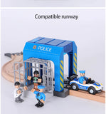 Set Police Thief Catching Building Block Suit Compatible With Wooden Train Track Plastic Police Station Children's Toys Gifts