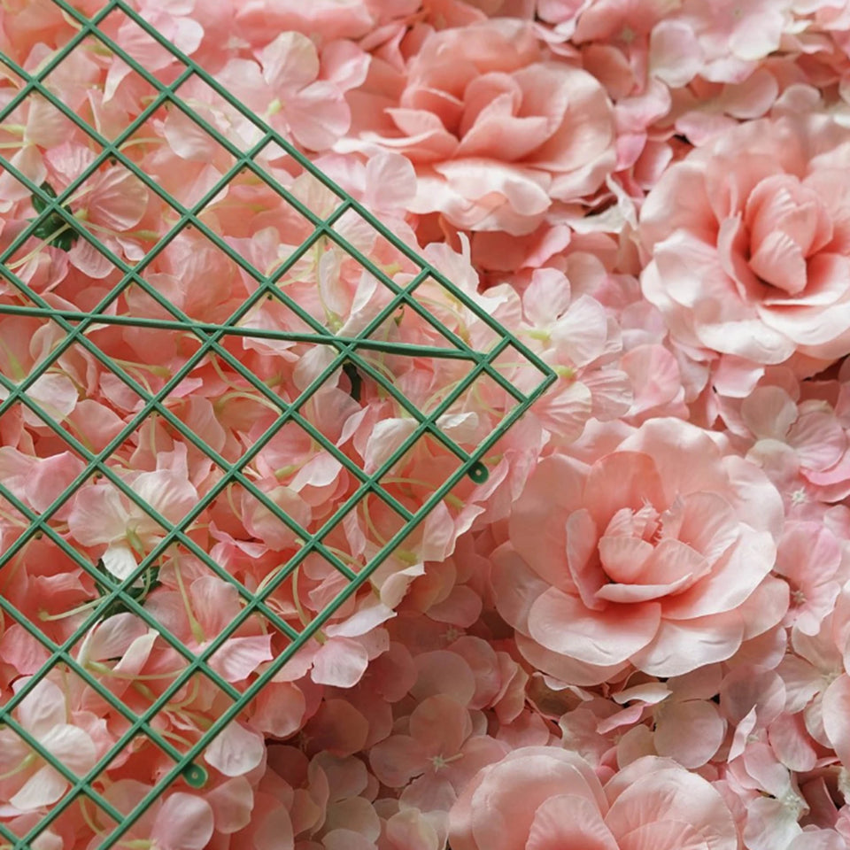 12PCS 60*40cm Blush Roses and Hydrangea Flowers Mat Wall Backdrop Panels Wedding Decorations
