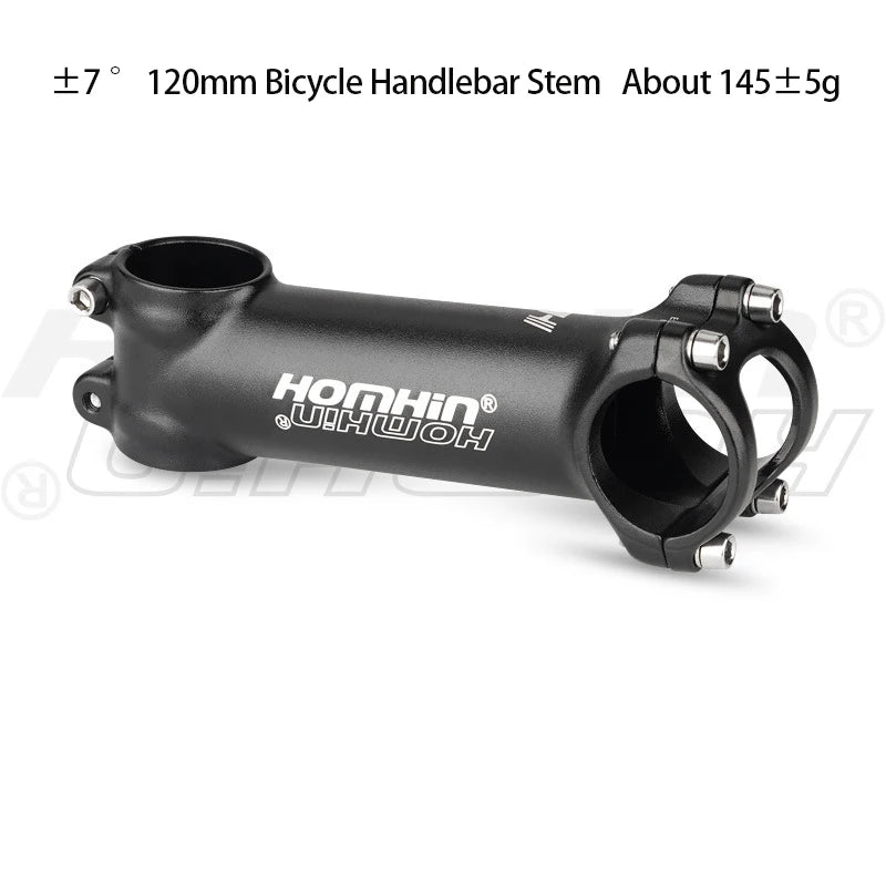 Homehin Adjustable Bicycle Handlebar Stem Ultralight 7/17 Degrees Bike Stems 31.8*45-120mm Positive Negative Vertical Handle