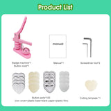 Heart-Shaped Button Maker Machine, DIY Pin Button Maker Press Machine Kit (Pink) Great gift
