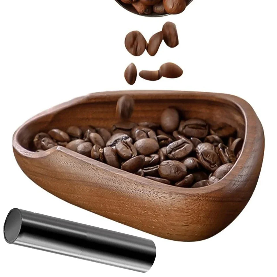 Wooden Coffee Bean Dosing Cup Spray Bottle Anti-Static Coffee Bean Spray Measuring Tray Tea Leaves Barista Set for Coffee Lovers