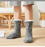 Thermal Socks Mens Winter warm Home Soft Male Cotton Thickened Plus Velvet Sleeping Anti Skid Grip Short Floor Slipper Sock