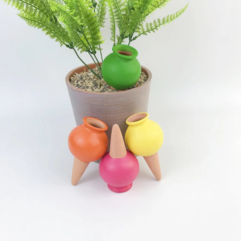 4pcs Modern Watering Device Ceramic Drip Irrigation Device Small Wine Bottle Watering Device Automatic Flower Watering Device