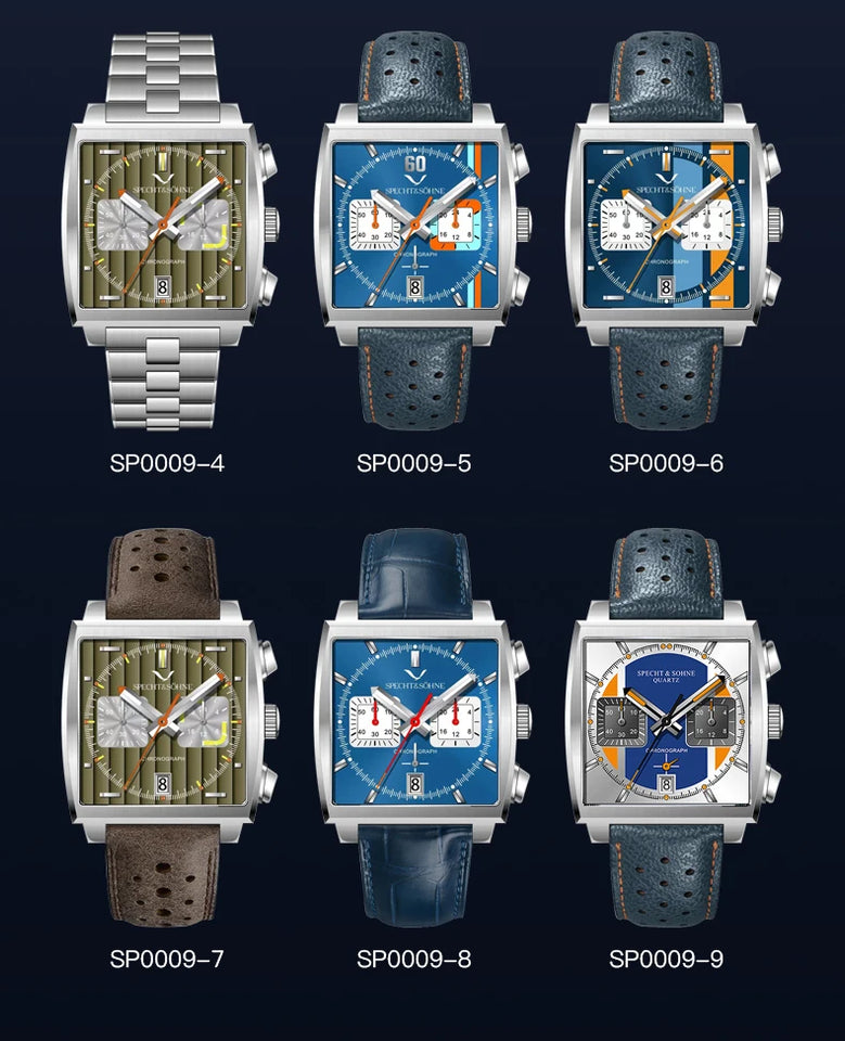2025 Specht & Sohne New Arrivals Mens Watches Top Brand Luxury Stainless Steel Japan VK64 Chronograph Male Quartz Wristwatches
