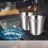 Double Wall Stainless Steel Coffee Mug 80ml/160ml Portable Cup Travel Tumbler Coffee Jug Milk Tea Cups Office Water Mugs