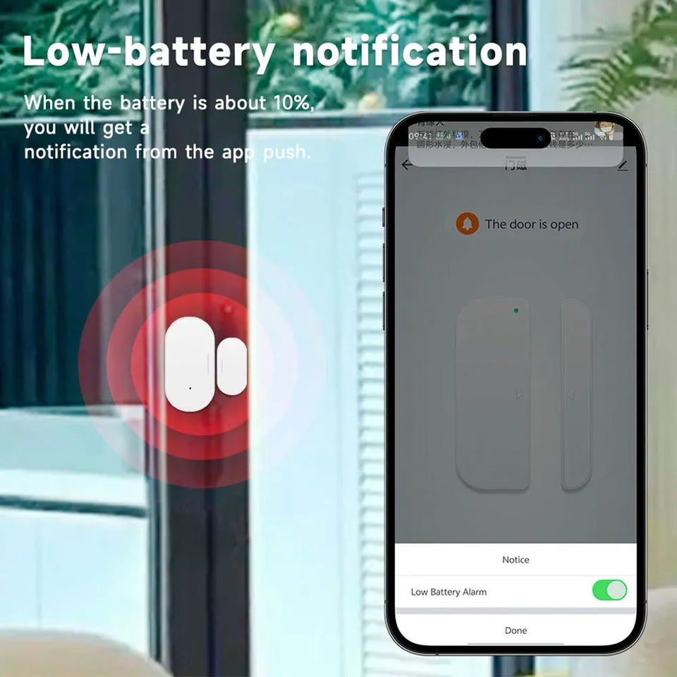 Smart Door Window Magnetic Sensor Zigbee3.0 Z2MQTT Home Security Protection for Home Assistant Smart Home System