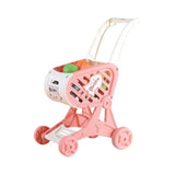 Shopping Cart Toys, Trolley for Groceries Supermarket Playset Fruit Vegetables Play Food Role Kitchen Store Toys for Kids